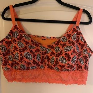 Coral Sugar Skull Bralette